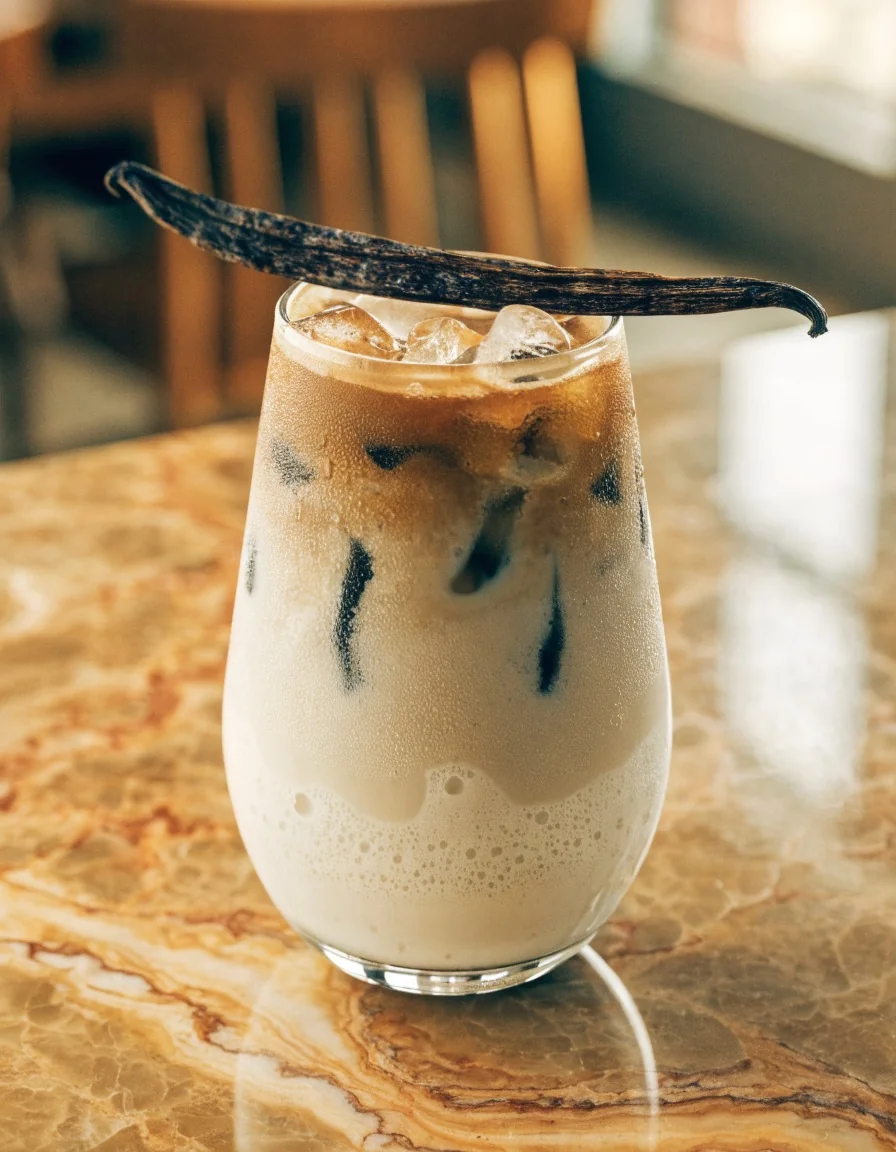 Iced Vanilla Latte — a zero-proof Vibe Dose serve